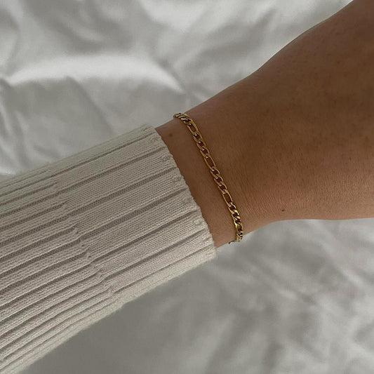 Figaro Bracelet | Gold Plated Stainless Steel | Tarnish Resistant