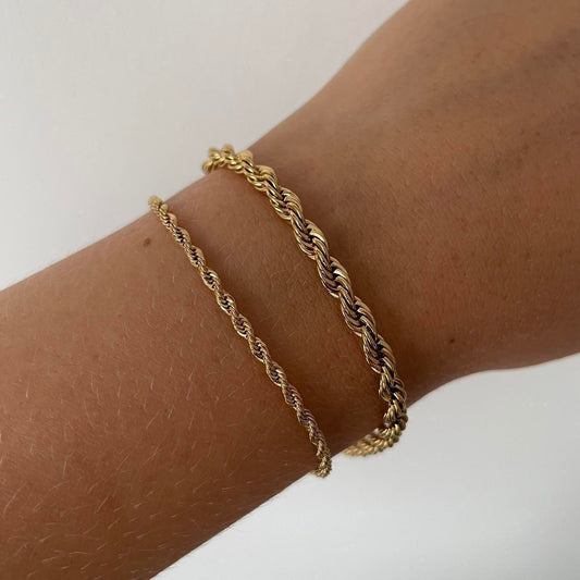 Rope Bracelet | 18k Gold Plated Stainless Steel | Tarnish Resistant