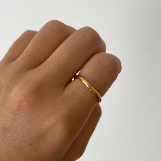 Wavey Ring | 18k Gold Plated Stainless Steel | Tarnish Resistant